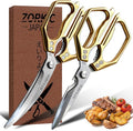 Kitchen Scissors Gold - Stainless Steel Shear, Sharp Meat Cutting Scissors Dishwasher Safe, Poultry Shears Heavy Duty, Japanese Cooking Scissor for Food, Christmas Gifts for Men Women