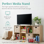 Best Choice Products 8-Cube Storage Organizer, 11in Shelf Opening, Bookcase, Display Shelf, Customizable w/ 3 Removable Back Panels – Walnut