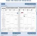 Legend Hourly Schedule Planner PRO Dated Jan 2026-Jan 2027 – Deluxe Weekly & Daily Organizer with Time Slots. Appointment Book Journal for Work & Time Management, A4 Hardcover, Periwinkle