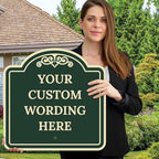 Custom Decorative Sign, Personalized Metal Sign for Business, Driveway, Home, Airbnb, Office Door Plaque,Green Background,24x24 Inches, ACM, Fade Resistant, Made in USA