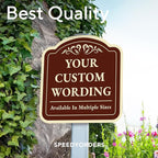 Custom Decorative Outdoor Metal Sign - Personalized Aluminum Driveway Sign, Waterproof, Made In USA - Design 1 Red Brick 18x18 In