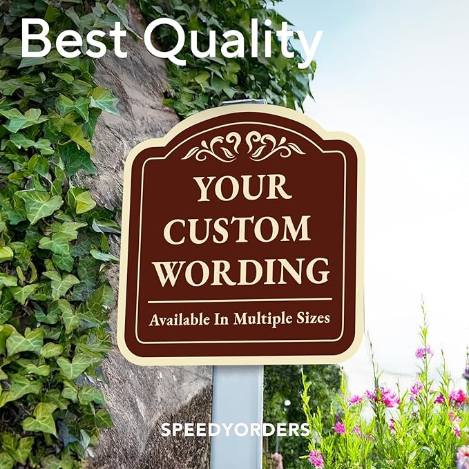 Custom Decorative Metal Outdoor Sign - Personalized Aluminum, Custom Driveway Waterproof Sign Made In USA, 12x12 Design Red Brick