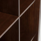 SIMPLIHOME Artisan Bookcase - 43 inch Tall 9-Cube Solid Wood Cube Organizer in Russet Brown, Transitional Storage Bookcase for Living Room, Study Room or Office with Fixed Shelves and Tapered Legs