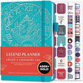 Legend Planner – Weekly & Monthly Life Planner to Hit Your Goals & Live Happier. Organizer Notebook & Productivity Journal. A5 (Turquoise)