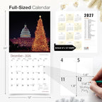 RED EMBER Architectural Marvels 2026 Wall Calendar 12 Month | 12" x 24" Open | Thick & Sturdy Paper | Holiday Gift | Architecture Calendar 2026