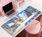 Anime Tokyo Street Japanese Mouse Pad,Large Extended Gaming Mouse Mat with Stitched Edges,Non-Slip Waterproof Rubber Base Desk Mat for Office Work Home Games Desk Pad(27.5X11.8 in)