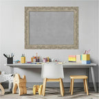 Amanti Art Silver Framed Magnetic Board 22x28 Medium Vision Board for use with Magnets, 100% Metal Sheet to Display Items as Office Decor or for Home Organization in mudroom, Kitchen or Kids Room