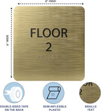 Spruce ADA Floor 2 Sign with Braille – Made from Durable Acrylic and Ready to Mount