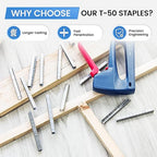 meite T-50 Stainless Steel Staples Marine, 1/4 Inch Heavy Duty Staples for Staple Gun - 1512 Counts, 20 Gauge 3/8 Inch Crown T-50 Upholstery Staple for Marine Applications