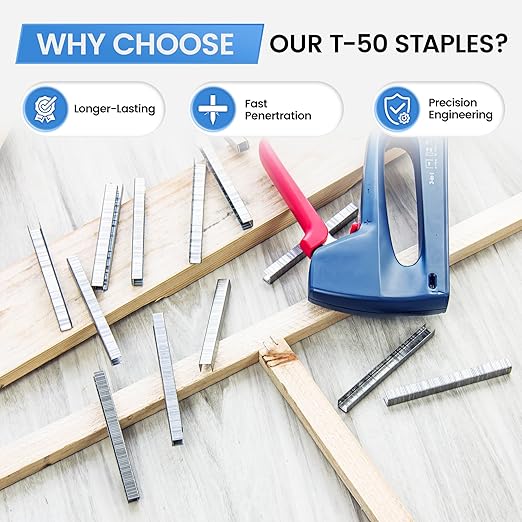 meite T-50 Stainless Steel Staples Marine, 5/16 Inch Heavy Duty Staples for Staple Gun - 20 Gauge 3/8 Inch Crown T-50 Upholstery Staple for Salt Water, Marine Applications (5 Packs)