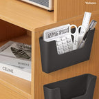 YOHOM No Drilling File Holder Wall Mails Magazines Organizer Adhesive Door Mount, Single Pocket, (White 1) (BLACK, 2 PCS)
