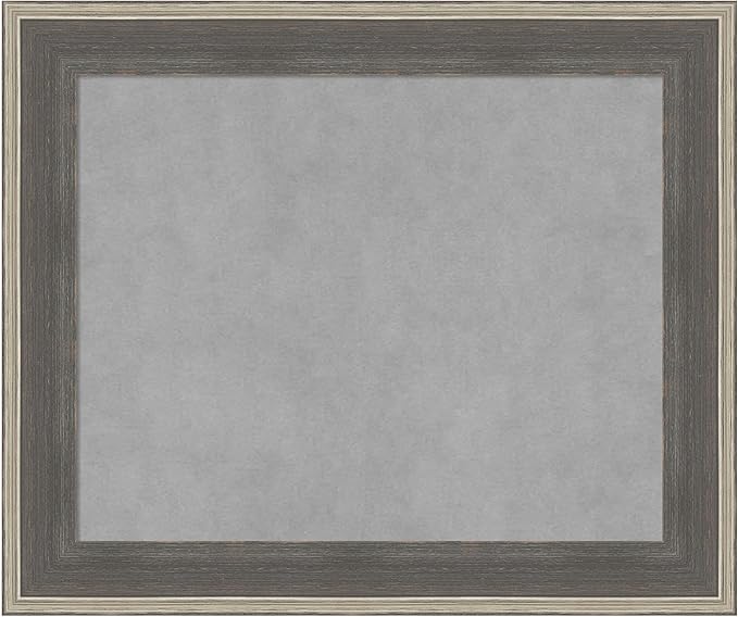 Amanti Art Grey Framed Magnetic Board 21x25 Small Vision Board for use with Magnets, 100% Metal Sheet to Display Items as Office Decor or for Home Organization in mudroom, Kitchen or Kids Room