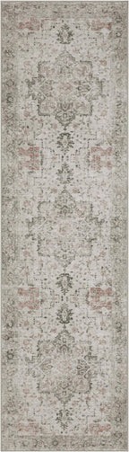GENIMO Runner Rug 2'6"x6 Machine Washable Non Slip Vintage Hallway Runner Rug, Low Pile Lightweight Rugs for Indoor Entryway, Hallway, Kitchen and Corridor, Light Taupe Brown