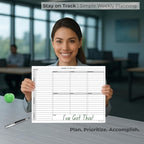 Life Charge Weekly To Do List Planner Notepad, 60 Page Task Planning Pad with Daily Checklist, Priority To-Do Checkboxes & Notes, Desk Notebook for Office Organization & Productivity, 11 x 8.5