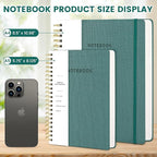 Oneirom Spiral Notebook - 8.5 x 10.98 Inch Large Hard Cover Notebook with Elastic Band & Pocket, 252 Pages, Lay Flat Wirebound Journal for Work, School, Planning & Note Taking Green