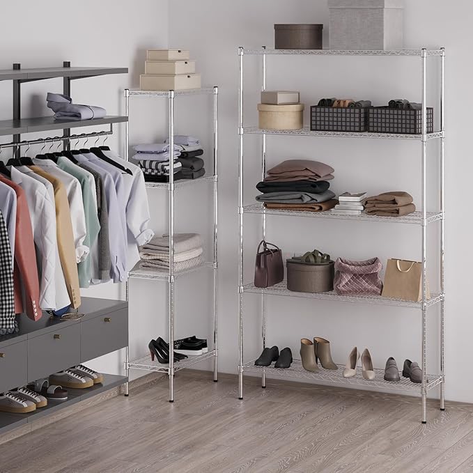 Regal Altair 14" Deep x 48" Wide x 86" Height Wire Shelving Kit | 5-Tier | NSF Commercial Storage Rack Unit