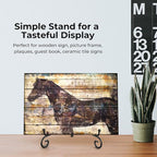 TR-LIFE 4 Pack Plate Stands for Display - 10 Inch Plate Holder Display Stand + Metal Easel Stand for Picture Frame, Decorative Plates, Book, Photo, Collectibles (4 Pack)