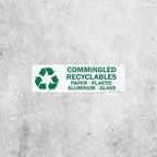 SmartSign Commingled Recyclables Sticker - Paper, Plastic, Aluminum Glass Pack of 5 Labels | 3" x 10" Laminated Vinyl, Made in USA