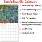 2026 Wall Calendar,Calendar 2026, November 2025 - December 2026, Wall Calendar van Gogh, 12" x 24" Opened,Full Page Months Thick & Sturdy Paper for Calendar Organizing & Planning