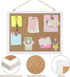 FEBSNOW Cork Board Bulletin Board 15.7 x 12 Inches with Rectangle White Frame Hanging Pin for Office Home Message Board or Vision Board Decoration
