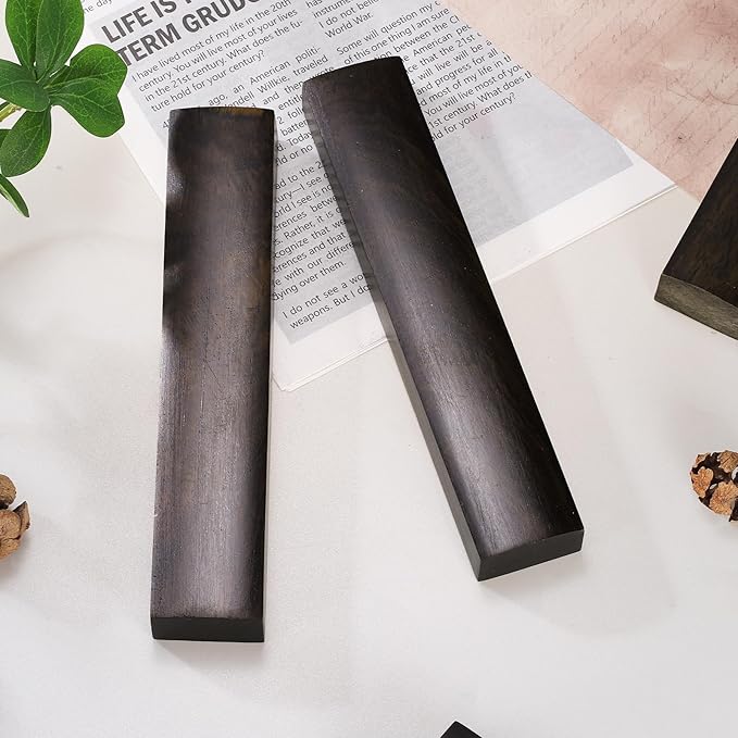 uxcell 1 Pair Calligraphy Paper Weights, 11.8" Wooden Paperweight Desk Accessory for Home Office Calligraphy Practice Drawing Writing, Gift for Writers Professionals, Brown