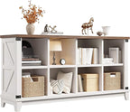 EnHomee 8 Cube Storage Organizer, Cube Organizer with Storage, Book Shelf for Bedroom and Home Office,White,Wood