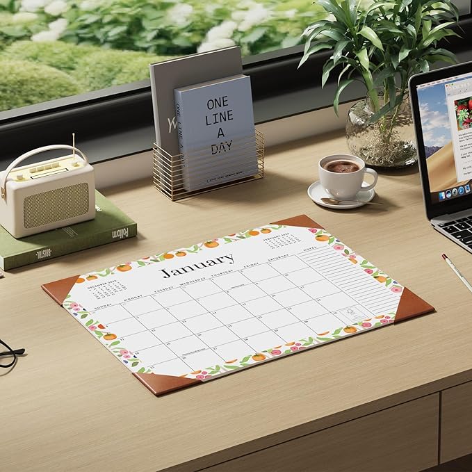 Jotsome Desk Calendar 2026-2027 with Protective Pad, Desktop Calendar Pad from January 2026 to June 2027 14x10.5 inch, for Home Office and School, Easy Planning