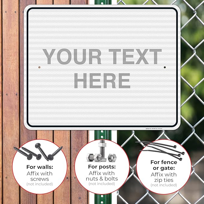 Custom Sign, Personalized Metal Signs, Customize for Office, Business, Home, Workplace, Airbnb, Delivery Signs, 24x30 Inches, 3M EGP Reflective .080 Aluminum, Fade Resistant, Made in USA by Sigo Signs