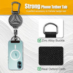 KAHETA Retractable Keychain Heavy Duty Carabiner Badge Holder Clip with Magnetic,Tactical Id Badge Reel with 32'' Steel Retractable Cord,Key Ring,Lobster Claw Clasp and Phone Tethers