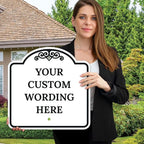 Custom Decorative Sign, Personalized Metal Sign for Business, Driveway, Home, Airbnb, Office Door Plaque,Black Border, 18x18 Inches, ACM, Fade Resistant, Made in USA