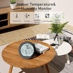 SECRUI Indoor Digital Hygrometer 3 Pack Room Thermometer and Humidity Gauge LCD with Max and Min Records (Black)