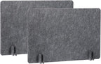 PATIKIL Desk Divider, 2 Set 24 x 16 Inch Acoustic Freestanding Desk Divider Desk Privacy Panel with 8 Pcs Support Feet for Library Office Workstation, Dark Grey