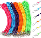 Patelai 120 Pcs Lanyards for ID Badges Neck Lanyard Bulk with Clip and Swivel Hooks Lanyard Keychain for Keys Name Tags (Multicolored)