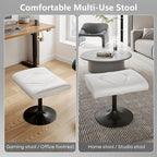 VECELO Foot Rest Under Desk Ottoman, PU Height Adjustable Footrest with Comfort Padding, Leg Rest for Desk for Relieving Leg Pain, Stiffness, and etc, Black