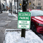 SmartSign 24 x 18 inch Custom “Reserved Parking” Metal Sign - Add Text, 80 mil Laminated Rustproof Aluminum, Green and White, Made in USA