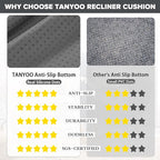 TANYOO Recliner Seat Cushion for Elderly - Patented Dual Design for Sagging Recliner Replacement & Easy Get Up, Booster Cushion Relieves Back Pain from Sofa, Couch, Chair 20x20x4 Inches Dark Grey