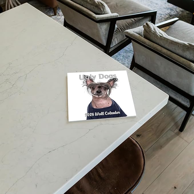 2026 Ugly Dogs Monthly Wall Calendar | Funny White Elephant Gift Gag Gift Calendar September 2025 - December 2026