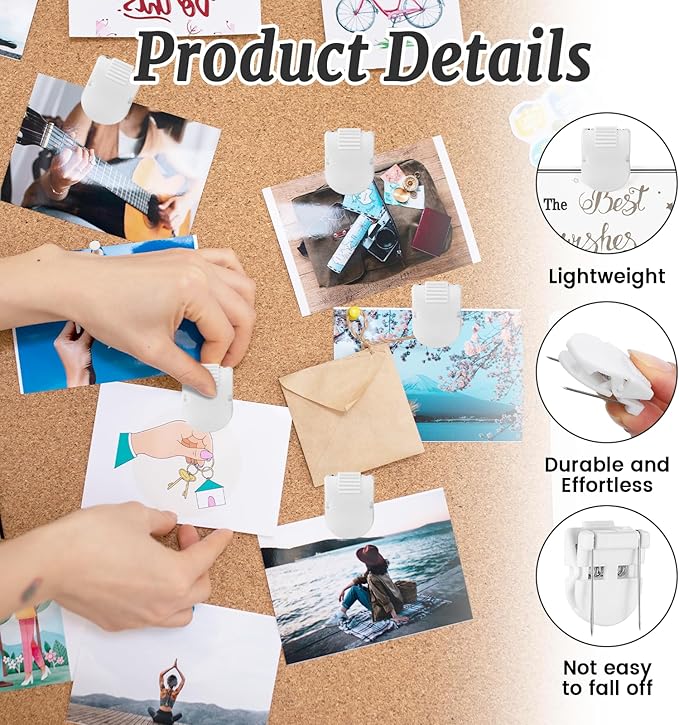MveLwodx 25 Pcs White Cubicle Clips for Fabric Walls, Cubicle Hooks Cubical Office Accessories for Works, Cork Board Fabric Clips for Hanging Desk Organization Picture Note Memo Office Photos Wall
