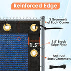 iCover 4x25ft Privacy Screen Fence, Outdoor Fencing Panels, Garden Windscreen Mesh Shade Sail Net Barrier, Include Reinforced Bindings and Brass Grommets Cable Zip Ties, Blue