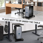 Bfttlity PC Stand Computer Tower Stand 2-Tier Metal CPU Holder with Locking Caster Wheels Suitable for Most PC (Black, L)