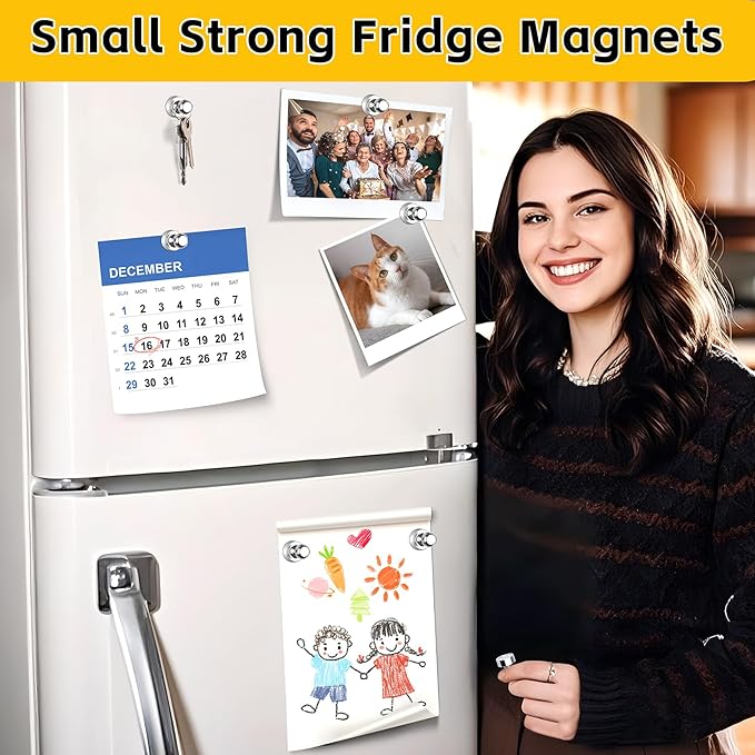VNDUEEY 60 Pack Fridge Magnet Refrigerator Magnets, Whiteboard Magnets Small Strong Magnet for Kitchen, Office, School, Metal Decorative