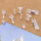 Clear Push Pins Set, 5 Styles 125-count Thumb Tacks Map Pins, Steel Point and Clear Plastic Head Pushpins Transparent Thumbtacks for Cork Board Bulletin Boards