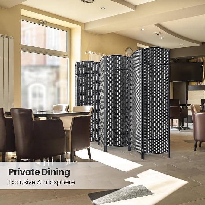 Cocosica 6 Panel Room Divider,6Ft Folding Privacy Screen,Tall - Extra Wide Foldable Panel Partition Wall Divider with Diamond Double-Weaved Hand-Woven Design Room Screen Divider