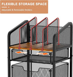 Tiaoheka Rolling File Cabinet with Adjustable Dividers, Mobile Filing Cabinet with 2 Storage Drawers on Lockable Wheels, Hanging File Organizer Beside Under Desk for Office, Home（Patent Pending）