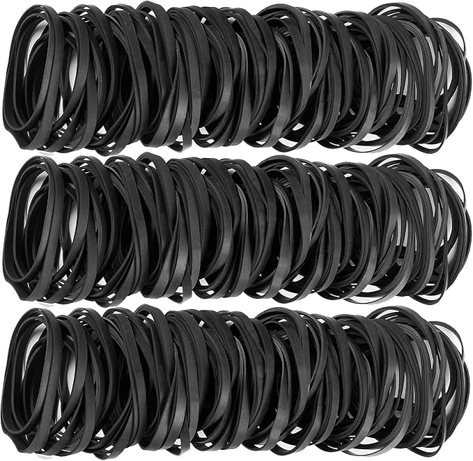 AMUU Rubber Bands Black Size #64 About 0.5 lb 110 Pcs Tactical Rubber Bands for Office Supplies Home Money Elastic Bands