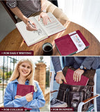 PERCUN A4 Lined Journal Notebook，365 Page Large Leather Journals for Writing Women Men，Hardcover Notebook with 100Gsm Thick Pages for Travel，Work，School，College Ruled, Daily Diary (8.5" x 11.4")