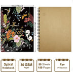 MAXCURY Blank Sheet Music Composition Manuscript Staff Paper Art Music Notebook Black 100 Pages 26x19cm (Flora)