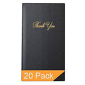 Gold Lion Gear Restaurant Check Presenters - Guest Check Card Holder with Gold Thank You Imprint - 5.5" x 10" Black 20 Pack, Standard Server Book - Waitress Book