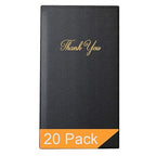 Gold Lion Gear Restaurant Check Presenters - Guest Check Card Holder with Gold Thank You Imprint - 5.5" x 10" Black 20 Pack, Standard Server Book - Waitress Book