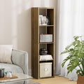Jpiziso 4 Cube Storage Organizer Single Row, Cube Shelf with Heavy-Duty Thick Boards, 13.31" L x 9.37" W x 48.82" H, Smooth Easy-Clean Panels, Simple Assembly, for Living Room Bedroom Office, Brown
